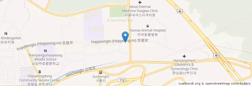 Mapa de ubicacion de 호산한의원 en Corée Du Sud, Gyeonggi, 남양주.