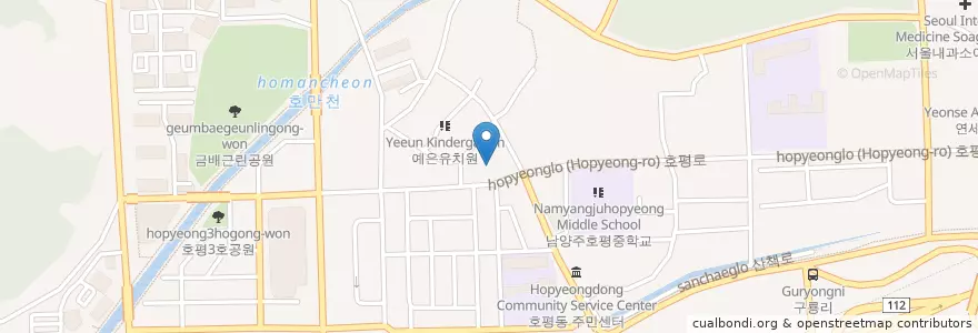 Mapa de ubicacion de 동인동물병원 en Korea Selatan, Gyeonggi, 남양주.