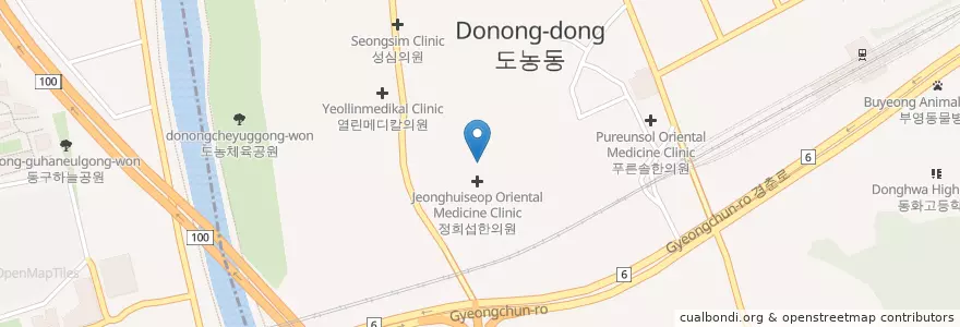 Mapa de ubicacion de 참사랑동물병원 en كوريا الجنوبية, 경기도.