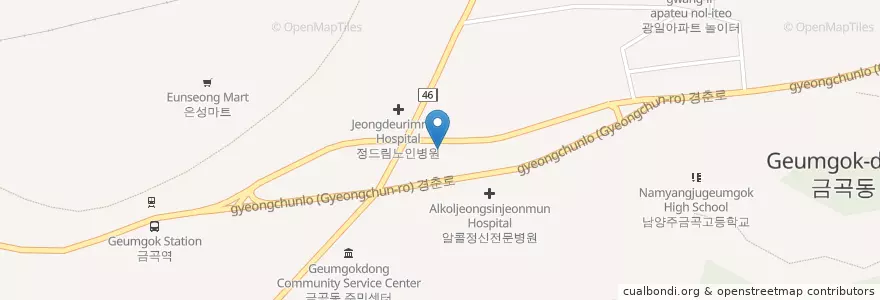 Mapa de ubicacion de 대관령동물병원 en Corea Del Sur, Gyeonggi, 남양주.