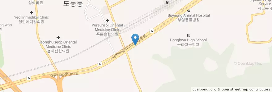 Mapa de ubicacion de 나루 동물병원 en 大韓民国, 京畿道, 南楊州市.
