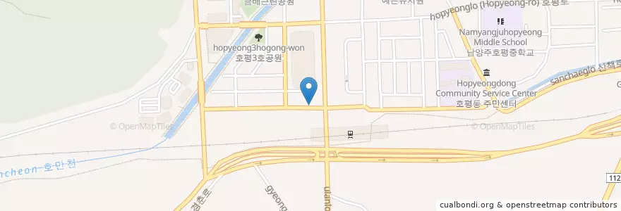 Mapa de ubicacion de 호평동물병원 en Coreia Do Sul, Gyeonggi, 남양주.