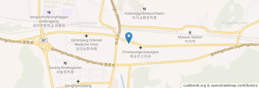 Mapa de ubicacion de 한사랑동물병원 en Güney Kore, 경기도, 남양주.