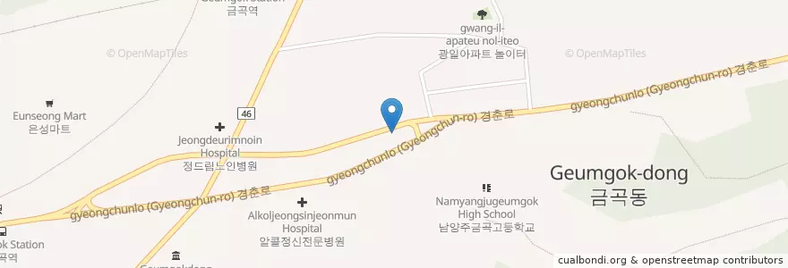 Mapa de ubicacion de 센트럴치과의원 en 大韓民国, 京畿道, 南楊州市.