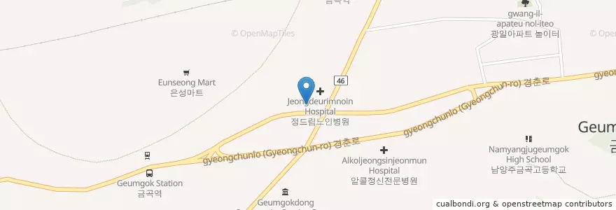 Mapa de ubicacion de 대양치과의원 en Corée Du Sud, Gyeonggi, 남양주.