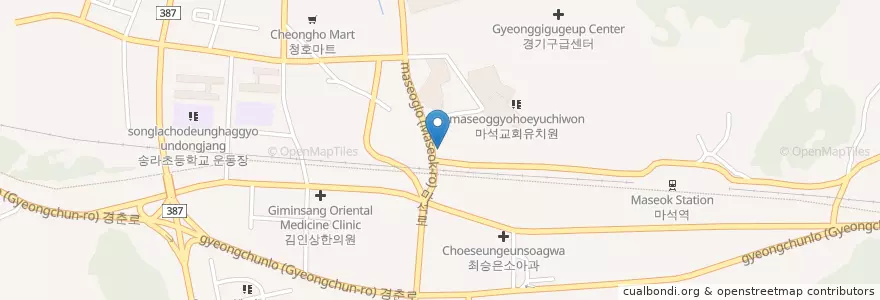 Mapa de ubicacion de 정치과 en Zuid-Korea, Gyeonggi-Do, 남양주.