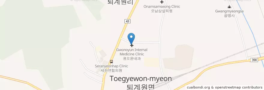 Mapa de ubicacion de 권오윤내과 en كوريا الجنوبية, 경기도, 남양주.