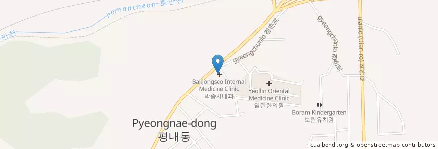 Mapa de ubicacion de 박종서내과 en كوريا الجنوبية, 경기도, 남양주.