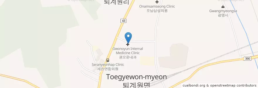 Mapa de ubicacion de 퇴계원중앙의원 en Zuid-Korea, Gyeonggi-Do, 남양주.