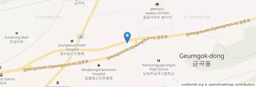 Mapa de ubicacion de 양한남안과의원 en Corée Du Sud, Gyeonggi, 남양주.