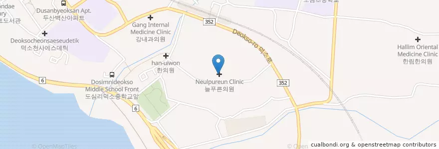 Mapa de ubicacion de 늘푸른의원 en Corée Du Sud, Gyeonggi, 남양주.