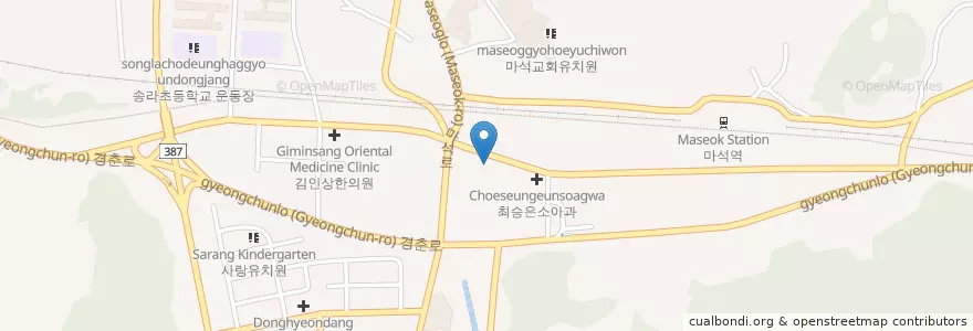 Mapa de ubicacion de 마석이비인후과;조치과 en 대한민국, 경기도, 남양주.