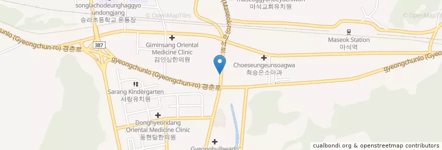 Mapa de ubicacion de 박이비인후과의원 en Korea Selatan, Gyeonggi, 남양주.