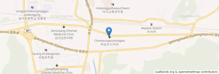 Mapa de ubicacion de Choeseungeunsoagwa;Choejaejunsingyeong Surgery;Anjonghun Internal Medicine Clinic en South Korea, Gyeonggi-Do, Namyangju-Si.