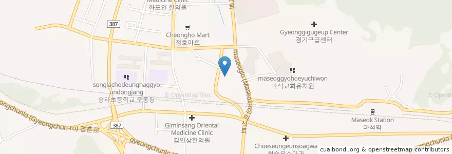 Mapa de ubicacion de 바른정형외과 en 大韓民国, 京畿道, 南楊州市.