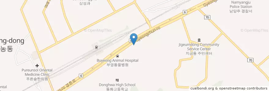 Mapa de ubicacion de 동부정형외과의원 en 韩国/南韓, 京畿道, 南楊州市.