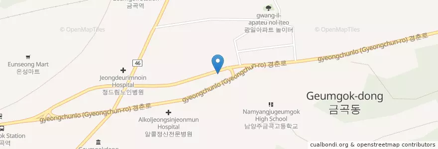 Mapa de ubicacion de 삼성엠알진단방사선과의원 en Corée Du Sud, Gyeonggi, 남양주.