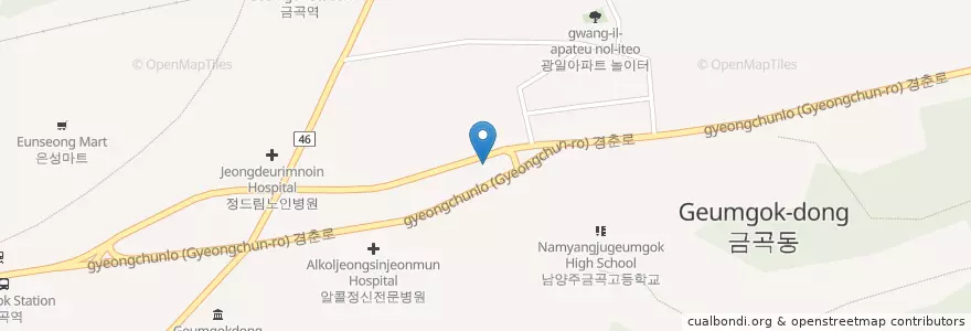 Mapa de ubicacion de Munpibu Urology en South Korea, Gyeonggi-Do, Namyangju-Si.