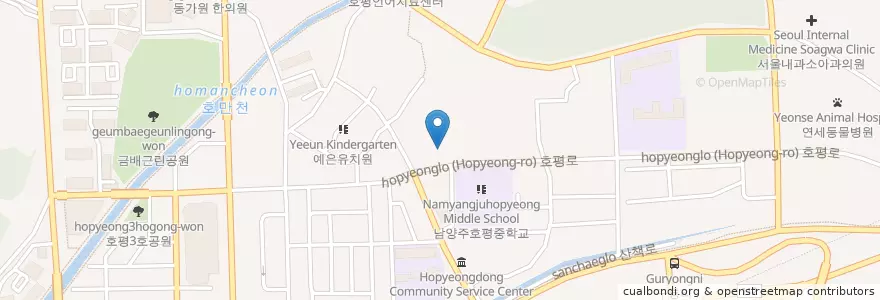 Mapa de ubicacion de 동인당한의원 en کره جنوبی, گیونگی-دو, 남양주.