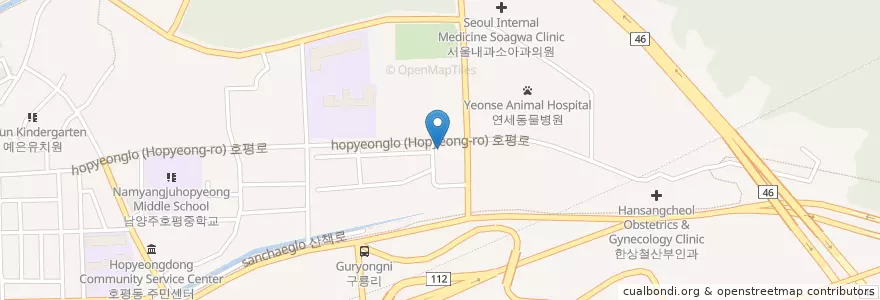 Mapa de ubicacion de 김진호이비인후과의원 en Zuid-Korea, Gyeonggi-Do, 남양주.