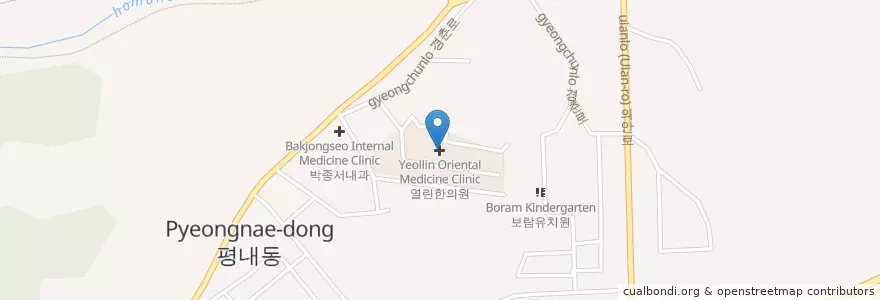Mapa de ubicacion de Yeollin Oriental Medicine Clinic en South Korea, Gyeonggi-Do, Namyangju-Si.