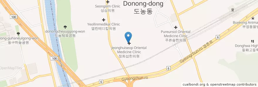 Mapa de ubicacion de 정희섭한의원 en 대한민국, 경기도.