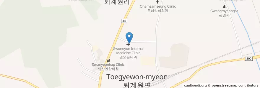 Mapa de ubicacion de 세란연합의원 en كوريا الجنوبية, 경기도, 남양주.