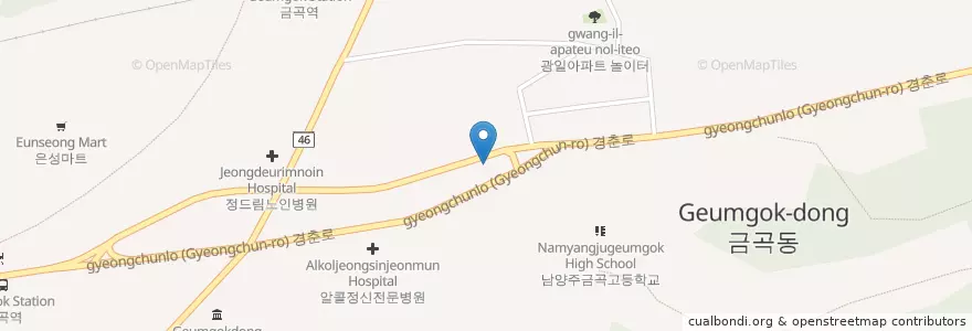 Mapa de ubicacion de 금곡한의원 en كوريا الجنوبية, 경기도, 남양주.