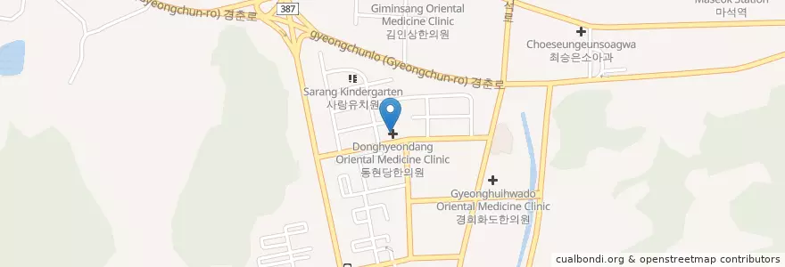 Mapa de ubicacion de Donghyeondang Oriental Medicine Clinic en South Korea, Gyeonggi-Do, Namyangju-Si.