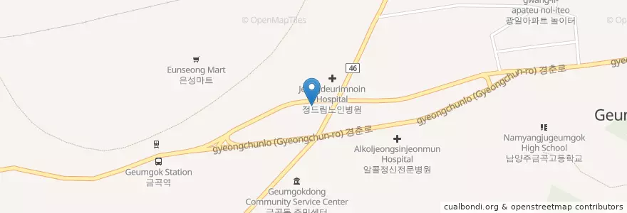 Mapa de ubicacion de Baeksam Oriental Medicine Clinic en South Korea, Gyeonggi-Do, Namyangju-Si.