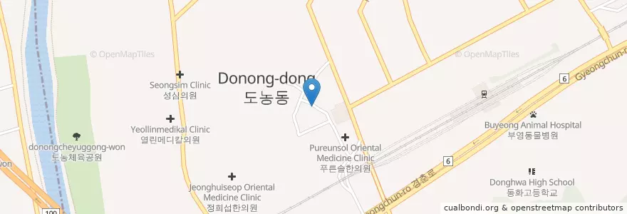 Mapa de ubicacion de 컴퓨터종합병원 에이에스119 en 대한민국, 경기도, 남양주.