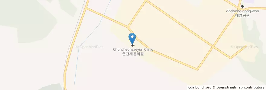 Mapa de ubicacion de 춘천새윤의원 en Corée Du Sud, Gangwon.