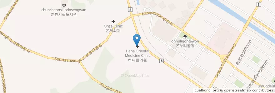 Mapa de ubicacion de 하나한의원 en 대한민국, 강원도.