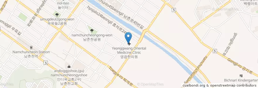 Mapa de ubicacion de 영광한의원 en 大韓民国, 江原道.