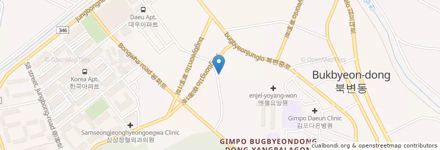 Mapa de ubicacion de 김포효병원 en Республика Корея, Кёнгидо, 김포시.