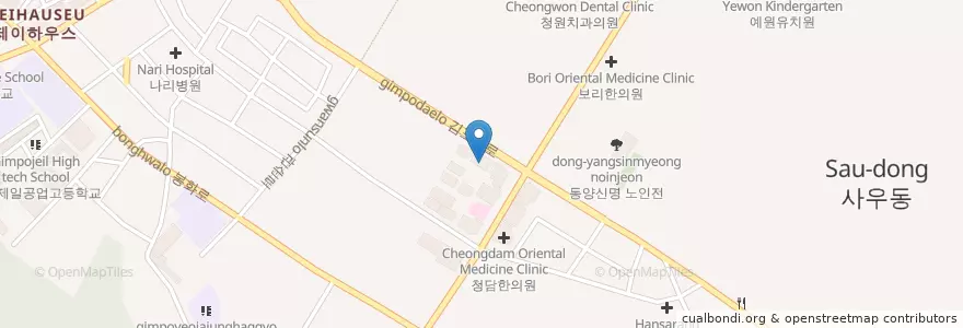 Mapa de ubicacion de 미소가인피부과 김포점 en Corée Du Sud, Gyeonggi, 김포시.
