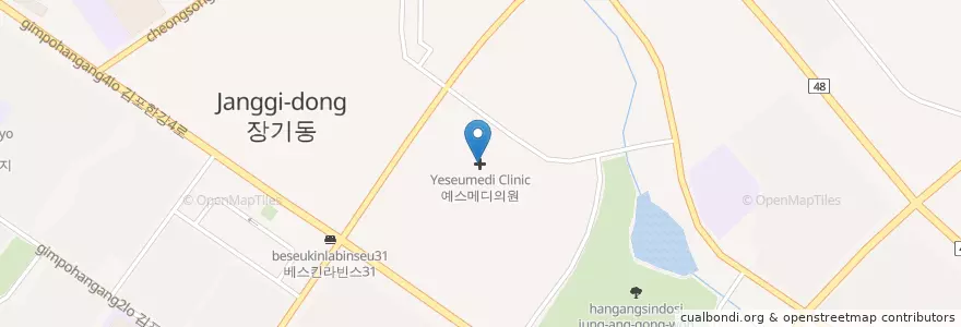 Mapa de ubicacion de 솔빛치과의원 en 大韓民国, 京畿道, 金浦市.