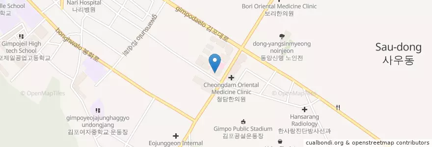 Mapa de ubicacion de 사랑치과 en کره جنوبی, گیونگی-دو, 김포시.