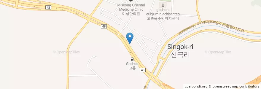 Mapa de ubicacion de 독일치과의원 en 대한민국, 경기도, 김포시, 고촌읍.