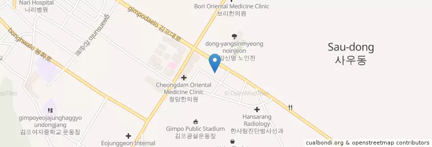 Mapa de ubicacion de E편한치과 en Республика Корея, Кёнгидо, 김포시.