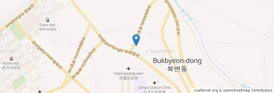 Mapa de ubicacion de 현대종합동물병원 en Korea Selatan, Gyeonggi, 김포시.