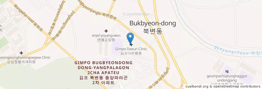 Mapa de ubicacion de 김포다은병원 en 대한민국, 경기도, 김포시.