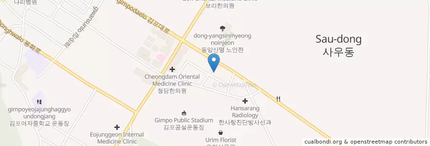 Mapa de ubicacion de 서울현내과 en Coreia Do Sul, Gyeonggi, 김포시.
