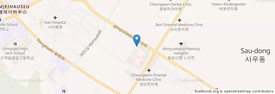 Mapa de ubicacion de 우리들통증크리닉 en كوريا الجنوبية, 경기도, 김포시.