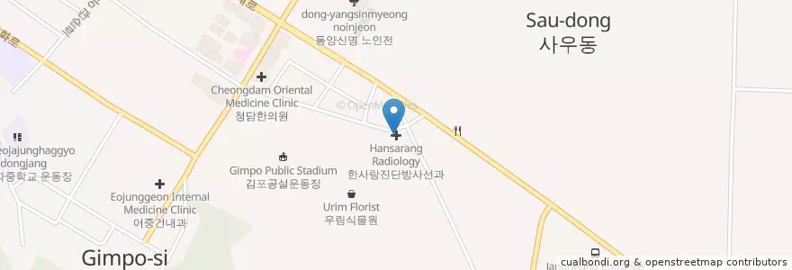 Mapa de ubicacion de Hansarang Radiology en South Korea, Gyeonggi-Do, Gimpo-Si.