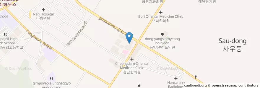 Mapa de ubicacion de 미소이비인후과의원 en Güney Kore, 경기도, 김포시.