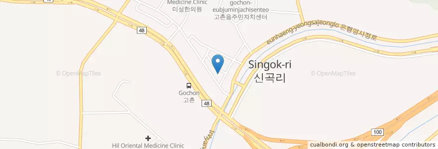 Mapa de ubicacion de 고촌한의원 en کره جنوبی, گیونگی-دو, 김포시, 고촌읍.