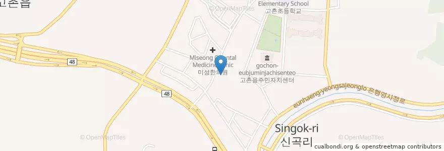 Mapa de ubicacion de 고촌보건지소 en Korea Selatan, Gyeonggi, 김포시, 고촌읍.