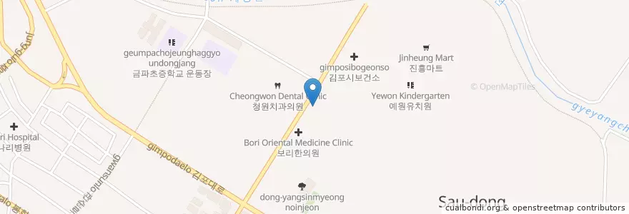 Mapa de ubicacion de 가족사랑한의원 en Республика Корея, Кёнгидо, 김포시.