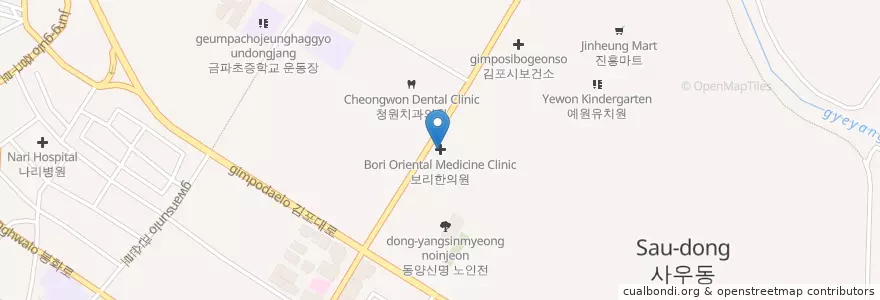 Mapa de ubicacion de 보리한의원 en Республика Корея, Кёнгидо, 김포시.